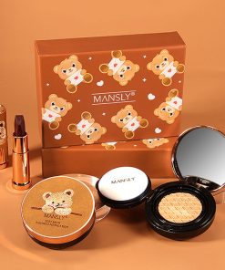 Bear Three-Color Lipstick Cushion Two-Piece Set