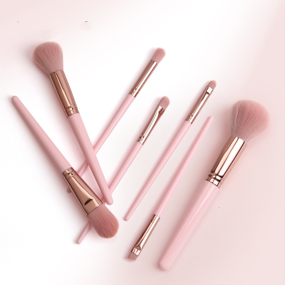 Pink makeup brush set powder eyeshadow blend - Image 2