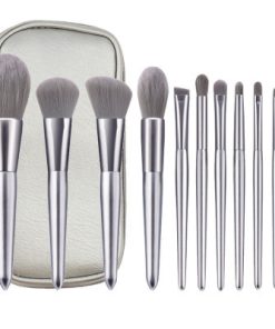 10 moonlight silver makeup brush set