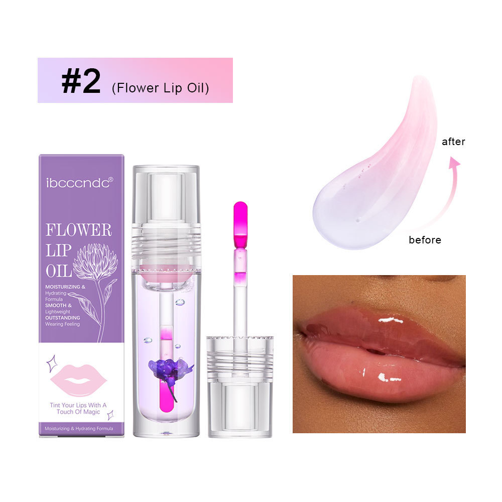 Flower Color Changing Lip Oil Moisturizing Jelly Lipgloss Clear Temperature Change Liquid Lipstick Reduce Lip Line Make Up - Image 4