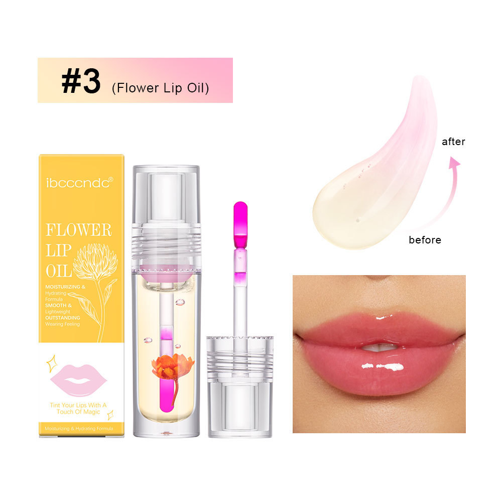 Flower Color Changing Lip Oil Moisturizing Jelly Lipgloss Clear Temperature Change Liquid Lipstick Reduce Lip Line Make Up - Image 2