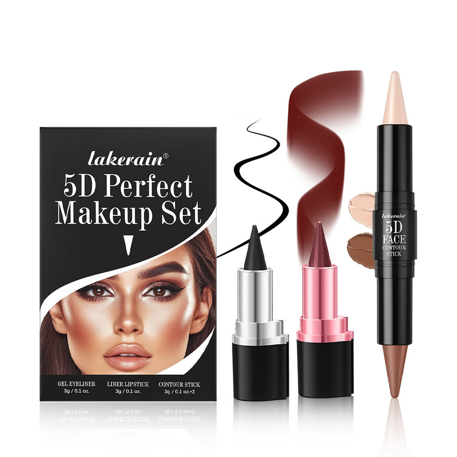 3 PCs Lipstick Lip Liner Eyeliner