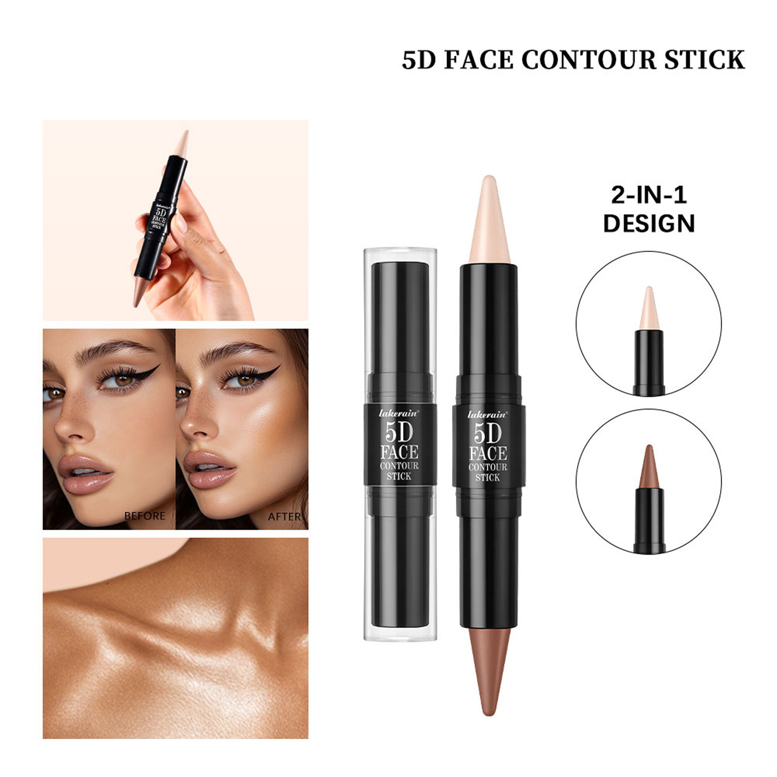 3 PCs Lipstick Lip Liner Eyeliner - Image 3