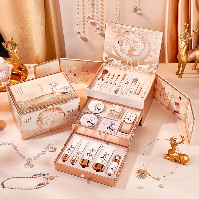High end atmospheric makeup and skincare set gift box