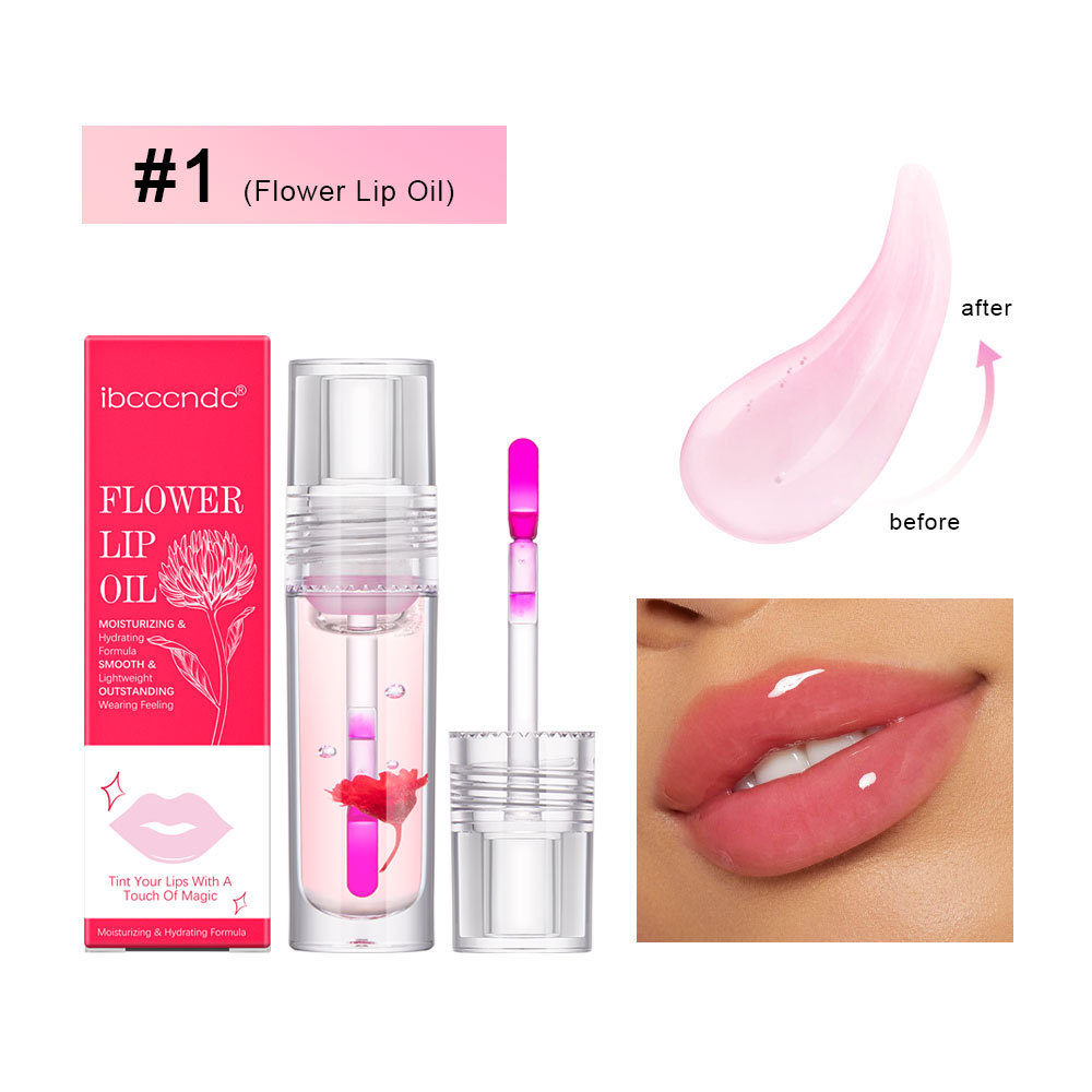 Flower Color Changing Lip Oil Moisturizing Jelly Lipgloss Clear Temperature Change Liquid Lipstick Reduce Lip Line Make Up - Image 3
