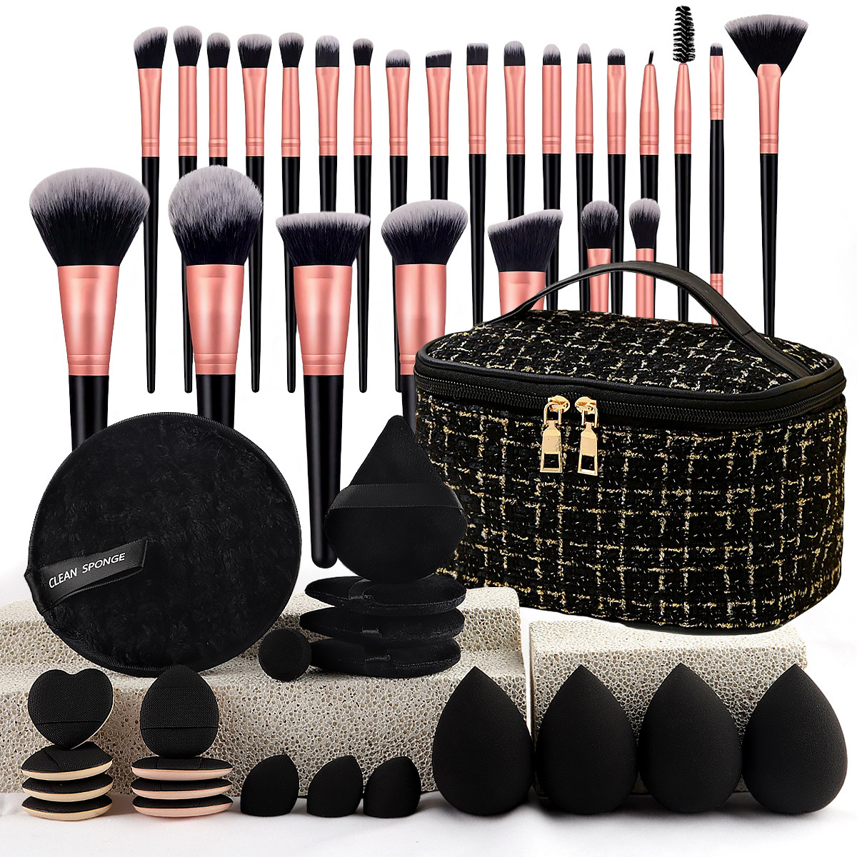 47 Sets Of Beauty Tools Combination Cosmetic Bag Makeup Brush Suit - Image 4