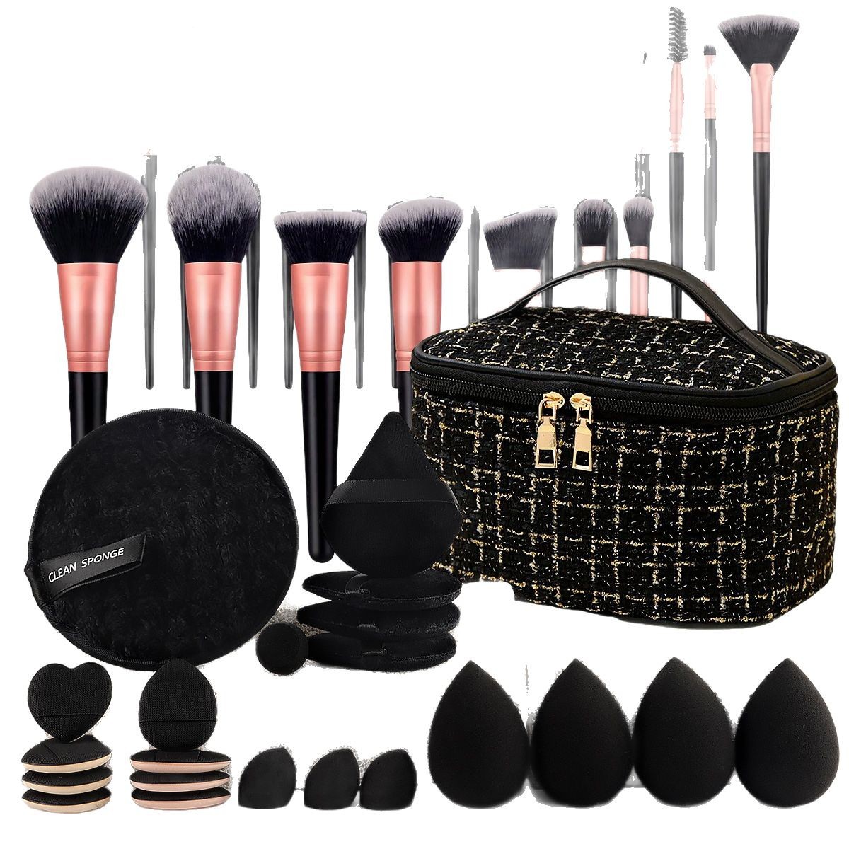 47 Sets Of Beauty Tools Combination Cosmetic Bag Makeup Brush Suit - Image 2