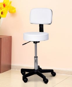 HOMCOM Salon Chair Massage Stool SPA Swivel Health Beauty White