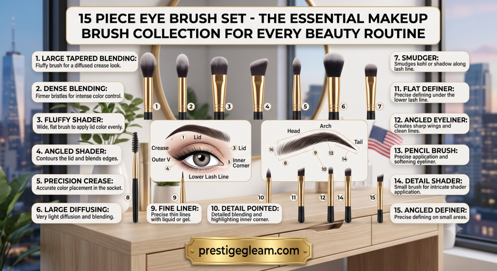15 Piece Eye Brush Set