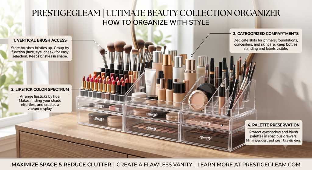 large acrylic makeup organizer