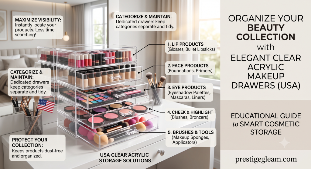 Clear Makeup Drawers in the USA