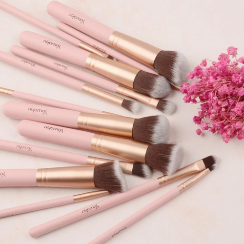 14pcs Pink Makeup Brushes Kit - Image 3
