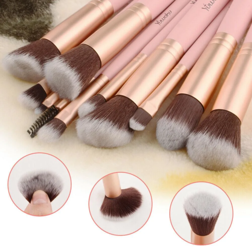14pcs Pink Makeup Brushes Kit - Image 5