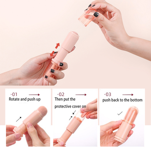 Retractable Makeup Brush Portable 4 In 1 Travel Brush Set - Image 3