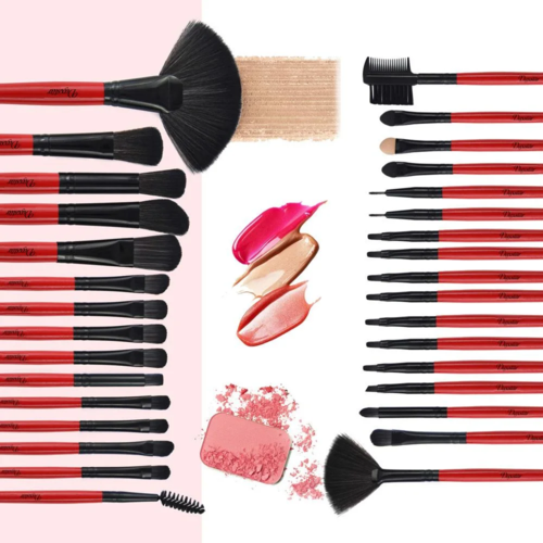 32 pieces concealer eyeshadow makeup brush set with bag - Image 2