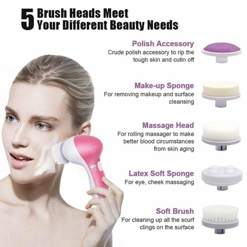 Face Massage Cleansing Brush 5 Pcs Set - Image 4