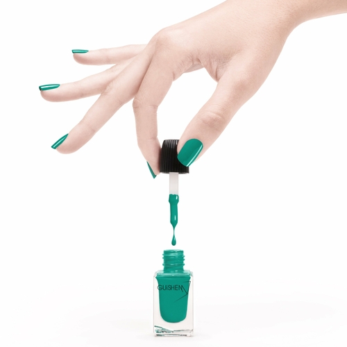 Premium Nail Lacquer, SHEVA - 179, DEEP TURQUOISE CRÈME NAIL POLISH - Image 3