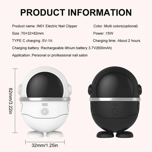 Electric Nail Clipper Safe Automatic Fingernail Clipper Portable Nail - Image 5