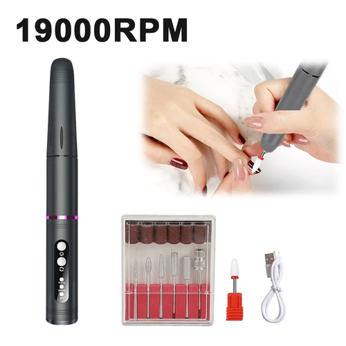 19000RPM Electric Nail Art Machine USB Cordless Nail Drill for Nail