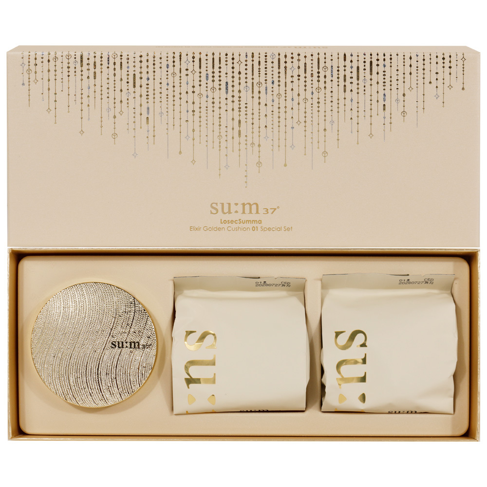 SU:M37° LosecSumma Elixir Golden Cushion #01 ×3 SPF50+/PA+++ (로시크숨마 엘릭서 골든 쿠션)