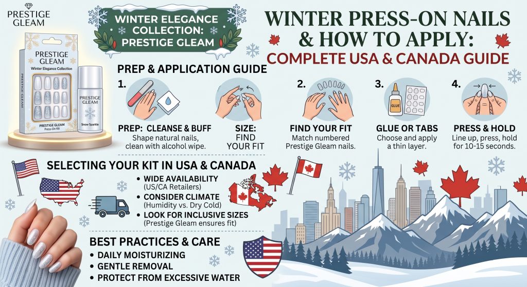 Winter Press on Nails and How to Apply Them: Complete USA & Canada Guide