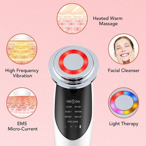 7 In 1 RF Face Massager Skin Rejuvenation Mesotherapy Facial Lifting - Image 4