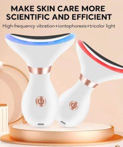 V Face Neck Lifting Massager EMS Beauty Device Heating Neck Facial LED