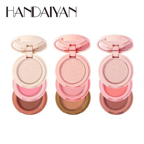 3 In 1 Matte Highlighter Contouring Blush Palette Pearly Shiny - Image 4