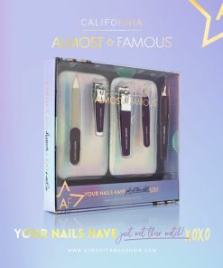 Almost Famous Manicure Kit w/ Silver Holographic travel case