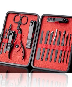 Manicure Set Stainless Pedicure Care Tools Nail Scissors Kit Black