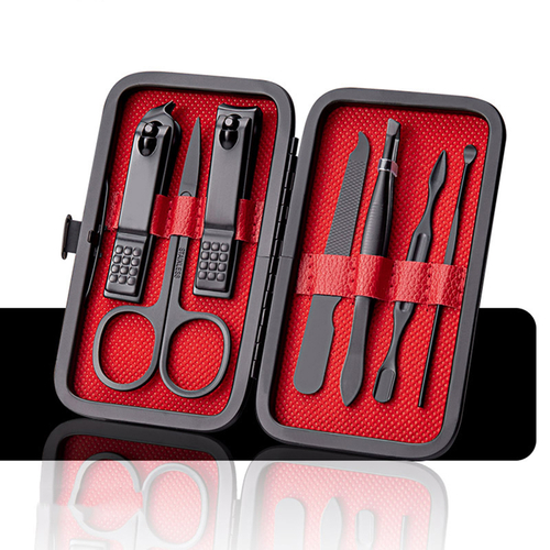 Manicure Set Stainless Pedicure Care Tools Nail Scissors Kit Black - Image 2