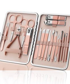 Manicure Set Stainless Pedicure Care Tools Nail Scissors Kit Pink