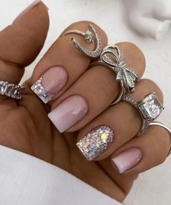 Press On Nails Kit with Glue and gel stickers Reusable Tips