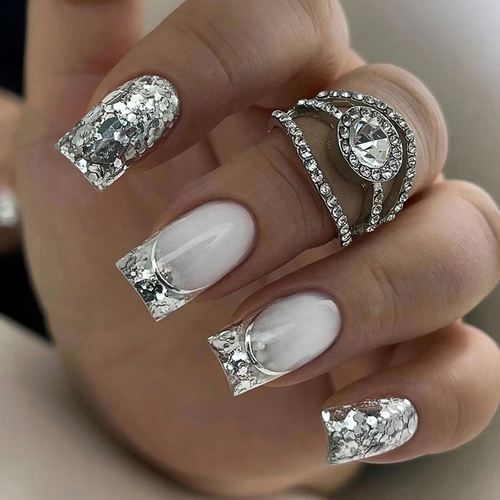 Press On Nails Kit with Glue and gel stickers Reusable Tips
