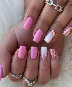 Press On Nails Kit with Glue and gel stickers Reusable Tips