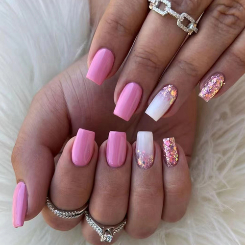 Press On Nails Kit with Glue and gel stickers Reusable Tips